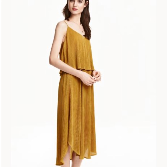 h&m mustard dress